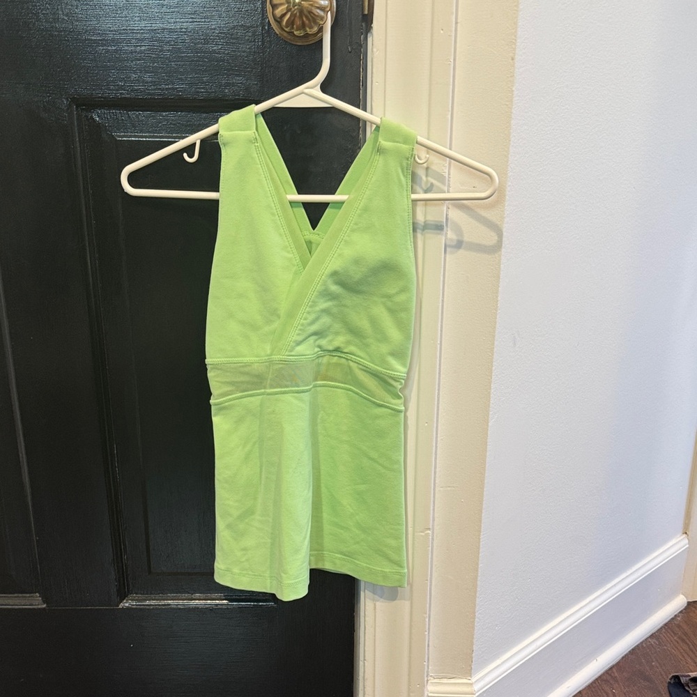 lululemon athletica Lime Green V-Neck Athletic Tank
